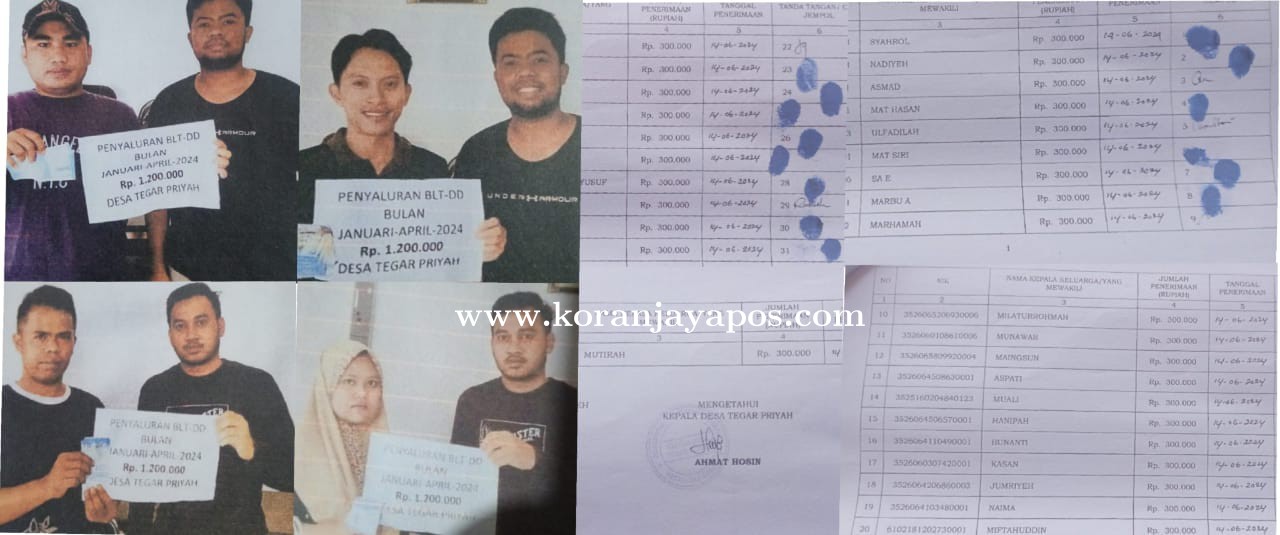 Kepala Desa Tegarpriyah Diduga Korupsi BLT-DD Tahun 2024 Dan Palsukan Tanda Tangan Penerima